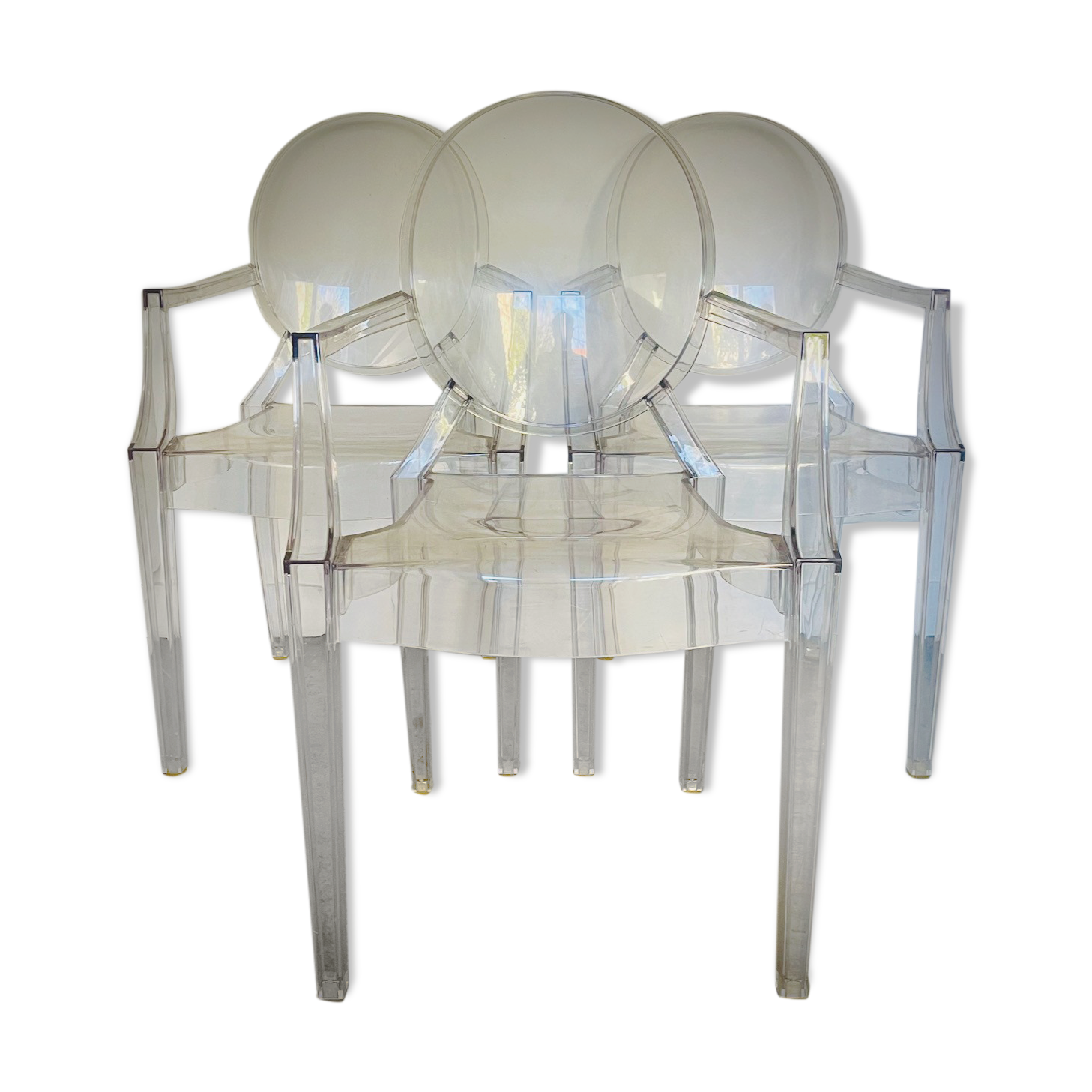 3 Louis Ghost armchairs by Philippe Starck