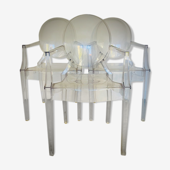 3 fauteuils Louis Ghost de Philippe Starck