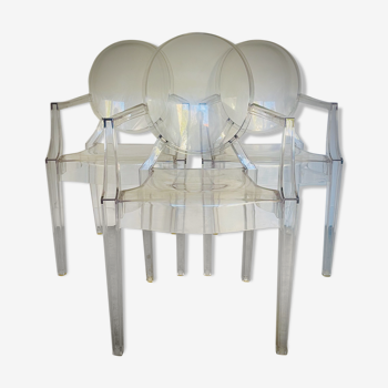 3 Louis Ghost armchairs by Philippe Starck