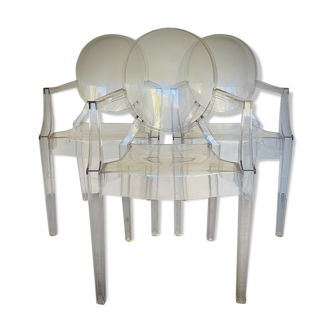 3 Louis Ghost armchairs by Philippe Starck