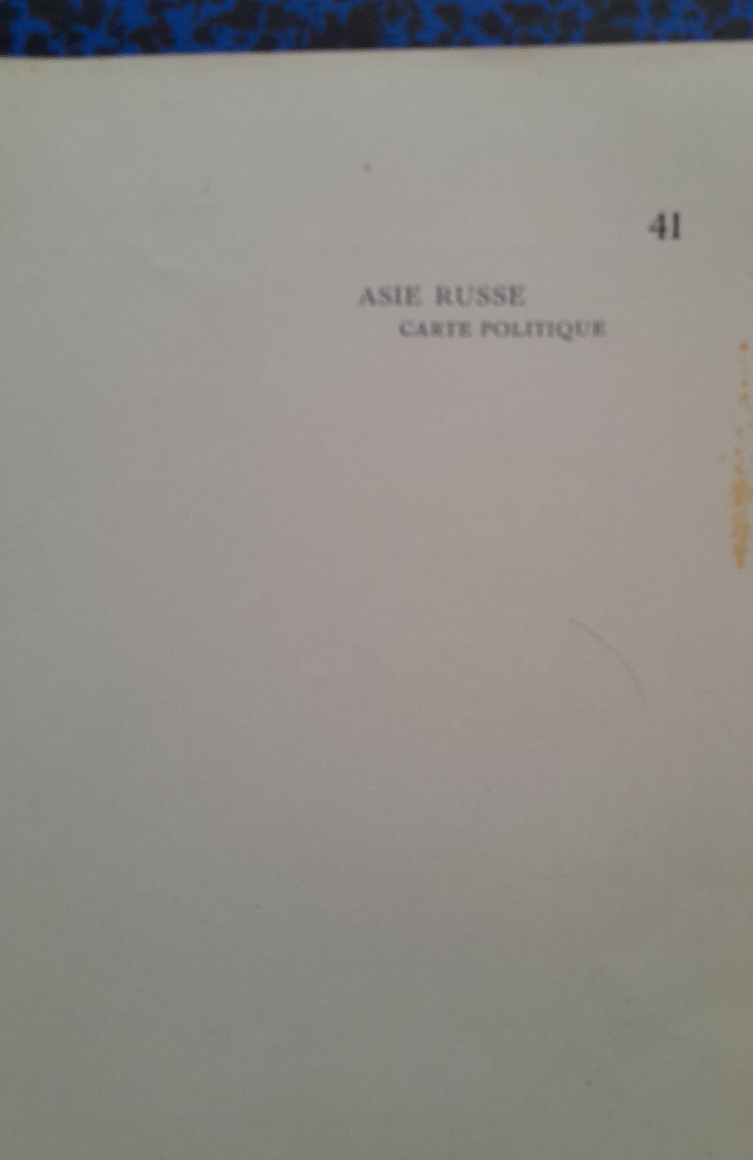 A geographical map from Atlas Quillet year 1925 map: Asia and Russia political map