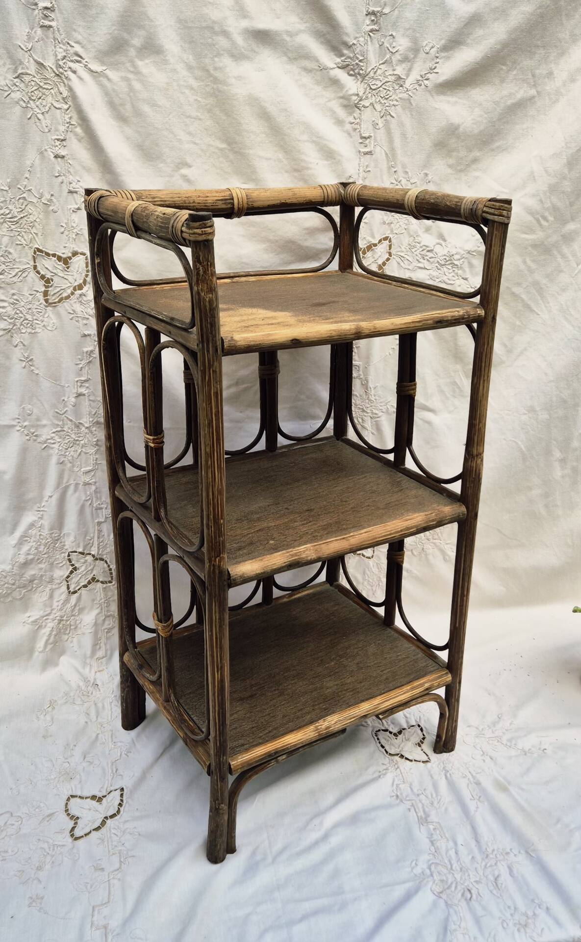 Rattan shelf
