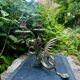 Large silvered bronze chandelier chimera Art Nouveau period