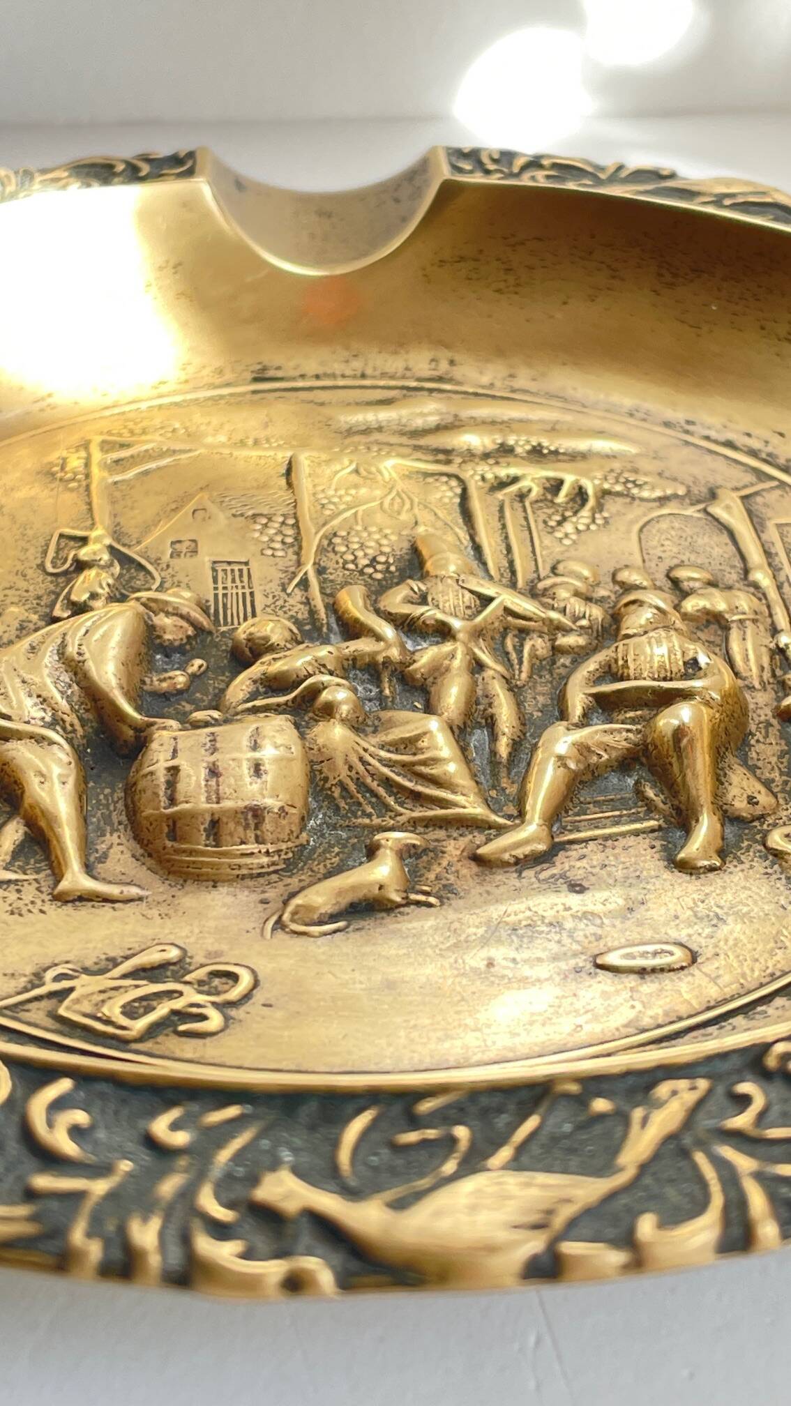 Large Vintage Solid Brass Ashtray