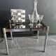 Vintage coffee table in chrome metal and smoked glass