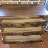 Louis XV style chest of drawers in solid oak