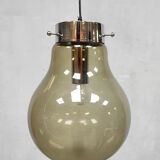 Suspension vintage en verre fumé suspendue
