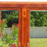 Old wardrobe with marquetry 2 mirror doors