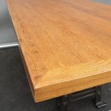 Industrial table cast iron base up to 6 guests