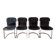 4 c2 chairs by cidue italy, in chrome metal and dark brown leather. 1970s.