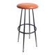 Vintage high stool in tawny faux leather