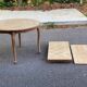 Louis XV round dining table renovated in raw wood 210cm