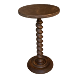 Guéridon torsadé vintage / sellette en bois tourné ancienne / table d’appoint vintage