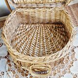 Decorative wicker suitcase