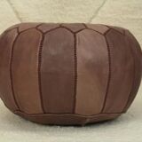 Pouf marocain en cuir Marron tabac