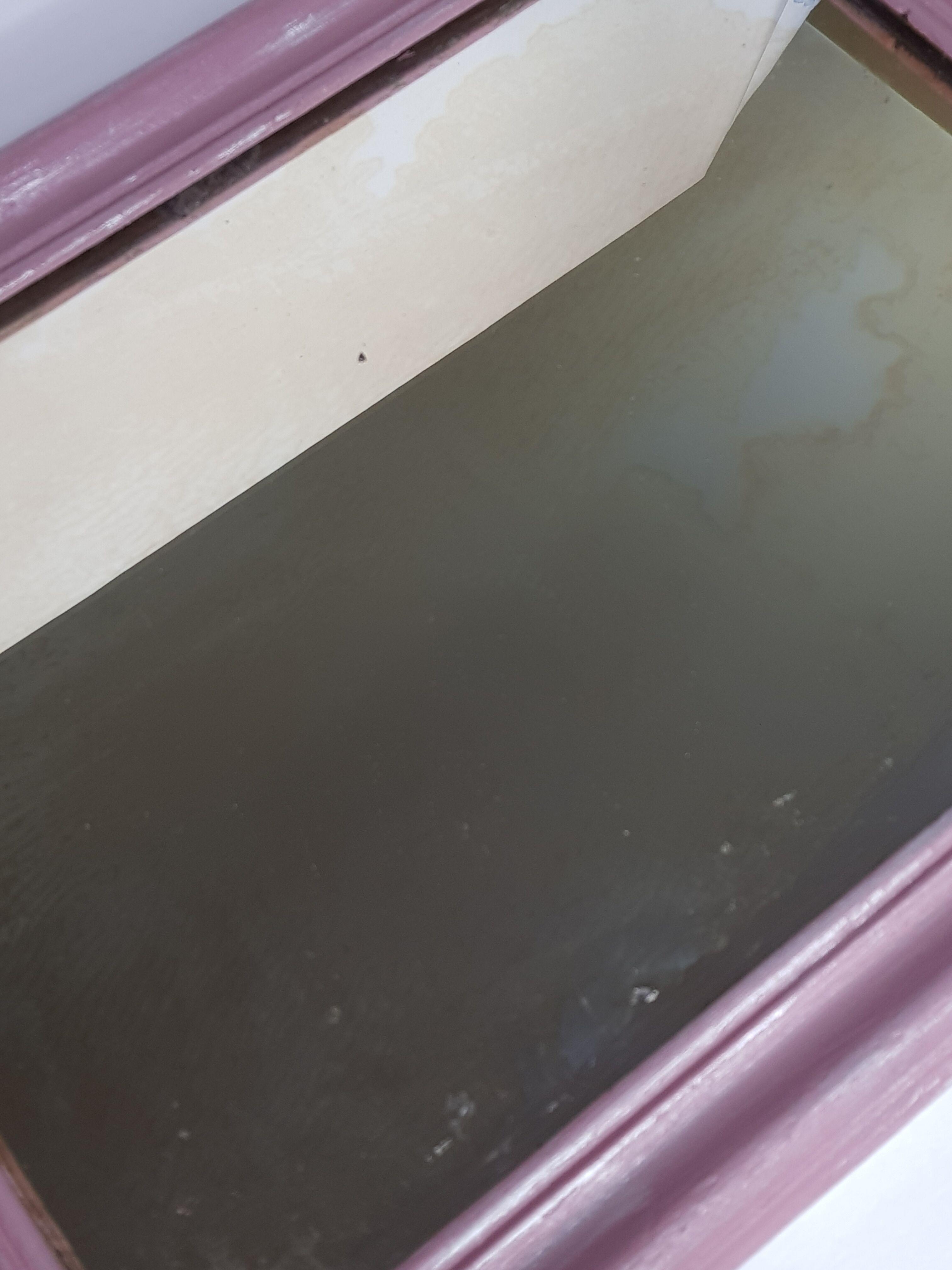 Old rectangular mirror, old pink color, silver patina 50 cm