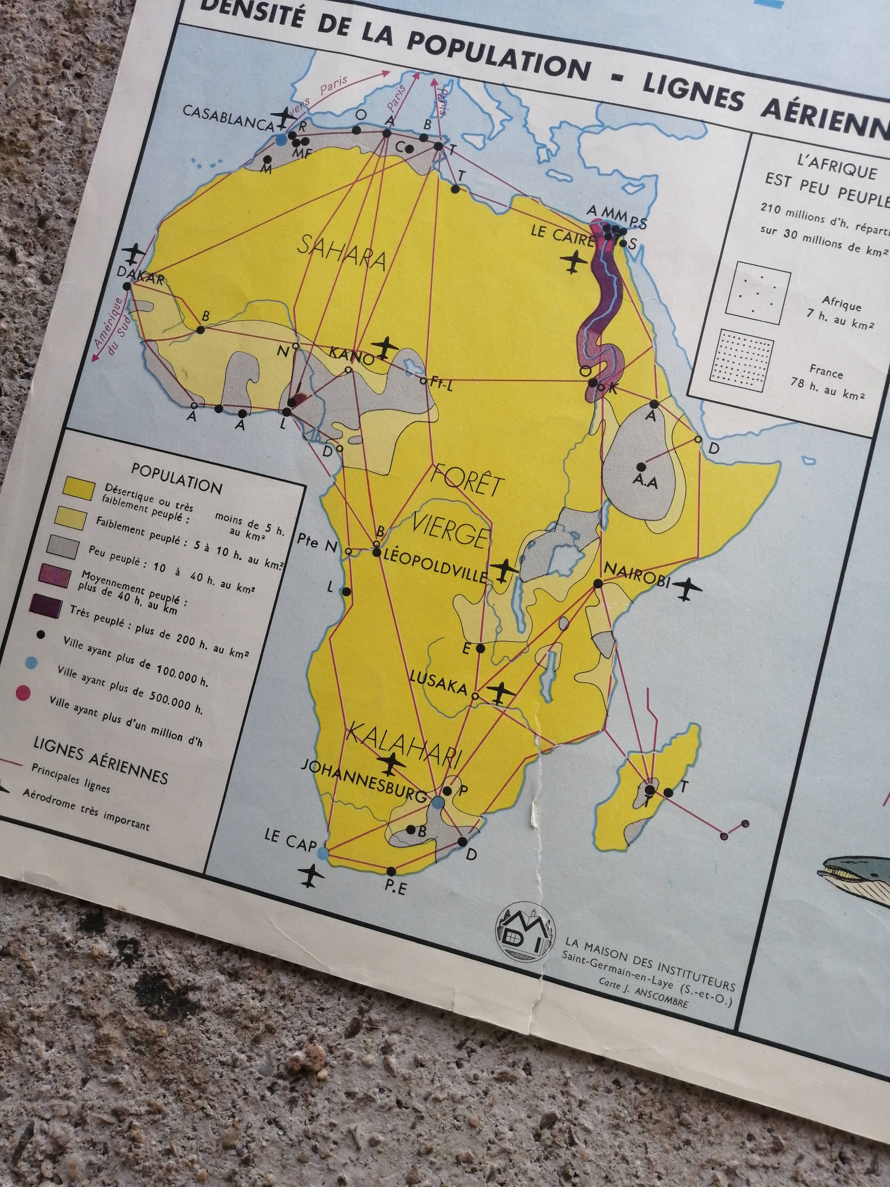 Vintage school map mdi: Africa-Europe economic.