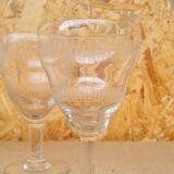 Service de 10 verres à vin en cristal ciselé