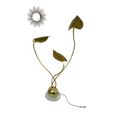 Rhubarb leaf floor lamp brass design Tomaso Barbi Italy an70