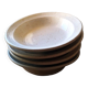 Lot de 4 Assiettes creuses en grès moucheté