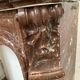Fireplace three shells louis XV style in royal red marble XIX century