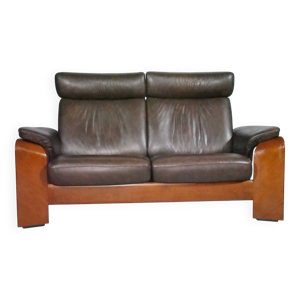 Canapé Scandinave en Cuir Stressless Pegasus Couch Deux Places avec Fonction Inclinable