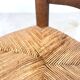 Brutalist chair in wood and straw