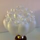 Pair of bubbled glass globe bedside lamps / vintage 60s-70s
