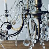 Chandelier with crystal and bronze tassels
