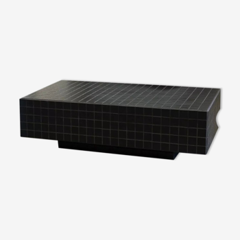 Coffee table tiles mosaic matt black and black joint