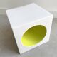 Vintage pop art cube vase / bowl white and green