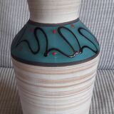 Large vintage ceramic vase signed