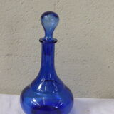 Vintage blue glass carafe