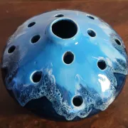 Enamelled Posy Vase / Flower Holder from Vallauris 1960s 1970s
