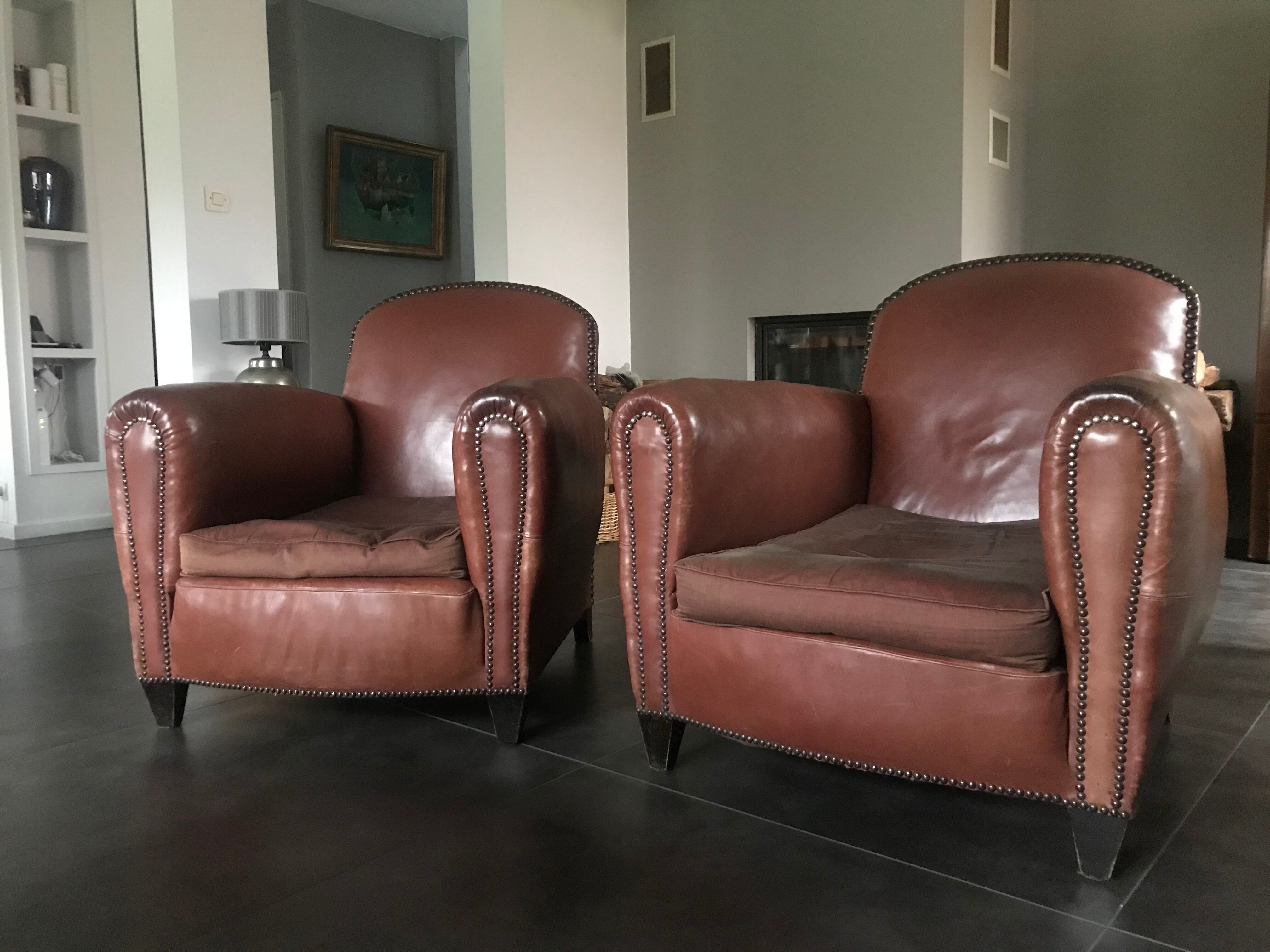Pair of club armchairs 20s
