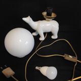 White ceramic bear lamp