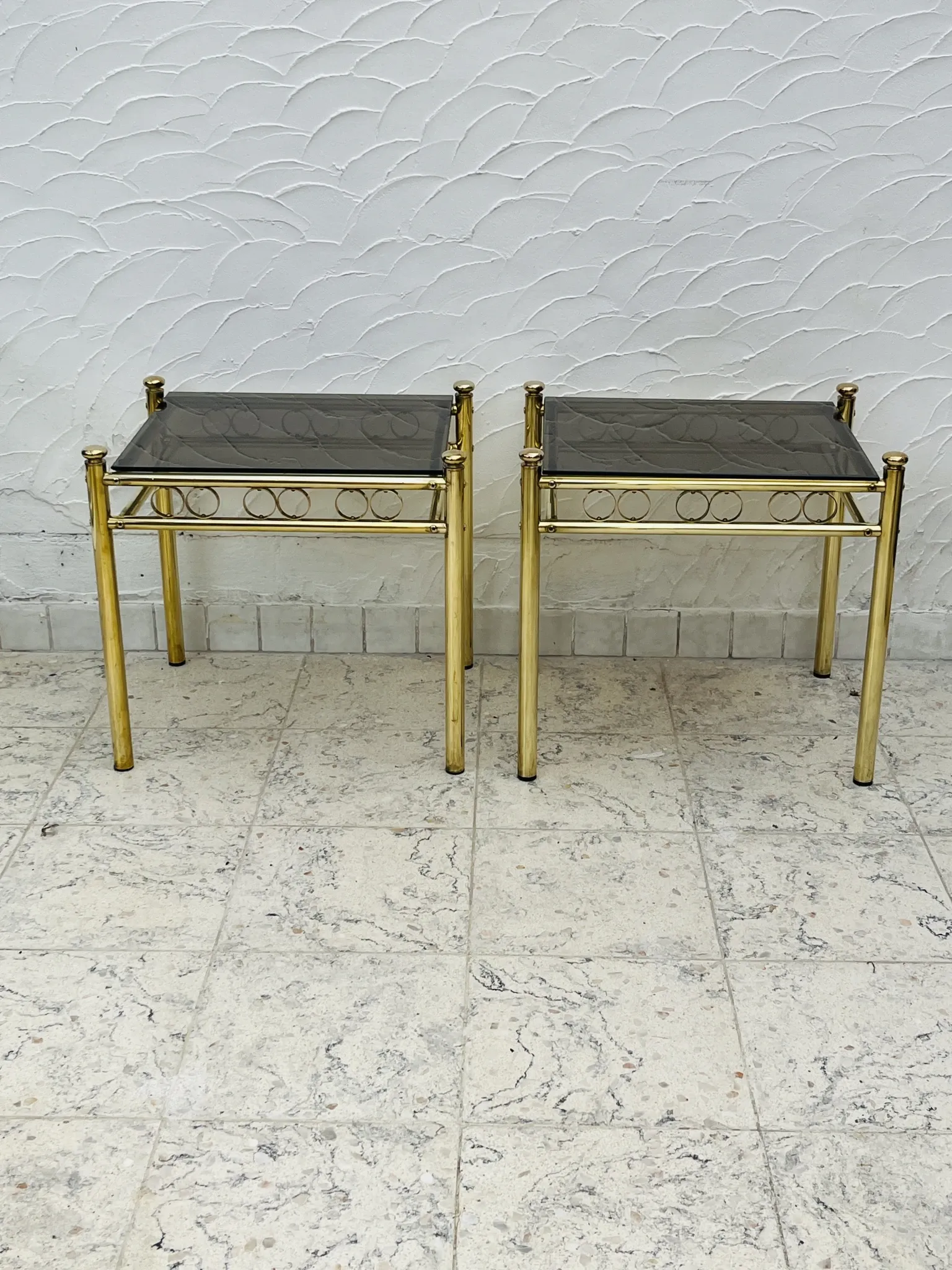 Pair of Belgo Chrome side tables