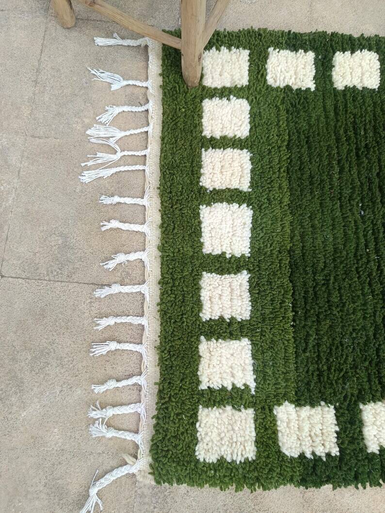 Custom Green Moroccan Carpet 250cm x 200cm