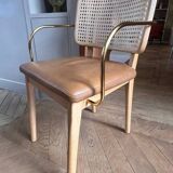 Red Edition cane chair in tobacco leather