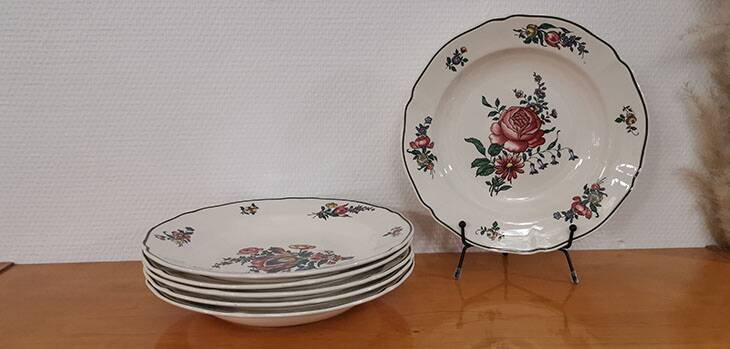 Set of 6 ceramic soup plates “villeroy and boch” “alt strassburg”