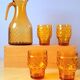 Service verres et carafe ambrée 70s