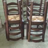 4 rustic chairs seated mulched