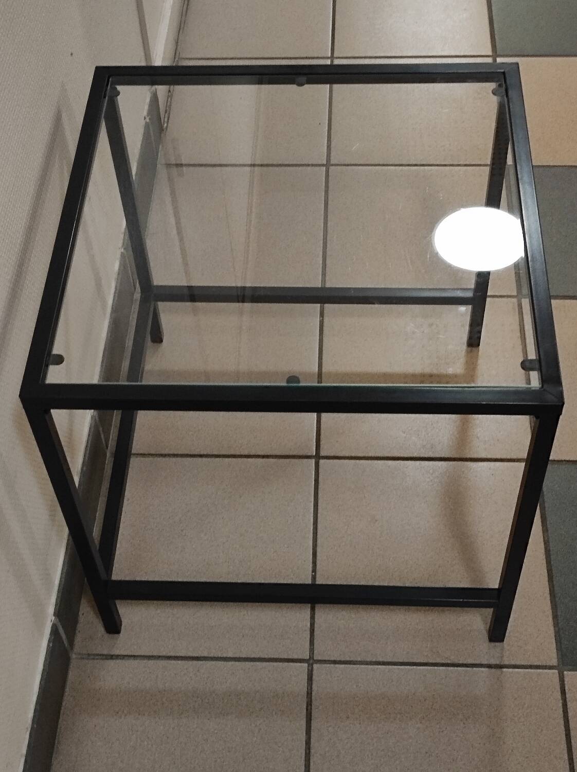 Metal and glass coffee table