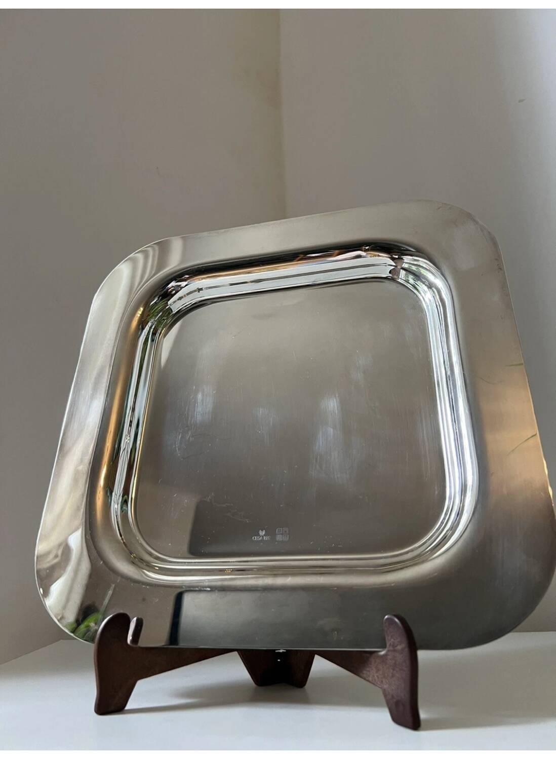 Square silver-plated metal tray CESA 1882