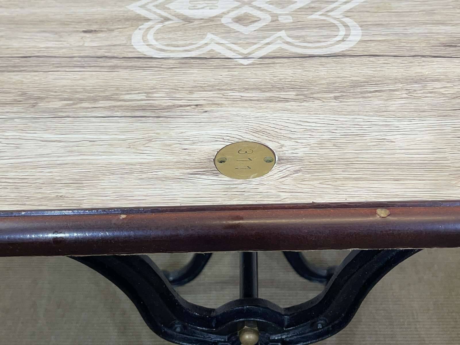 Bistro table with cast iron base - modern design