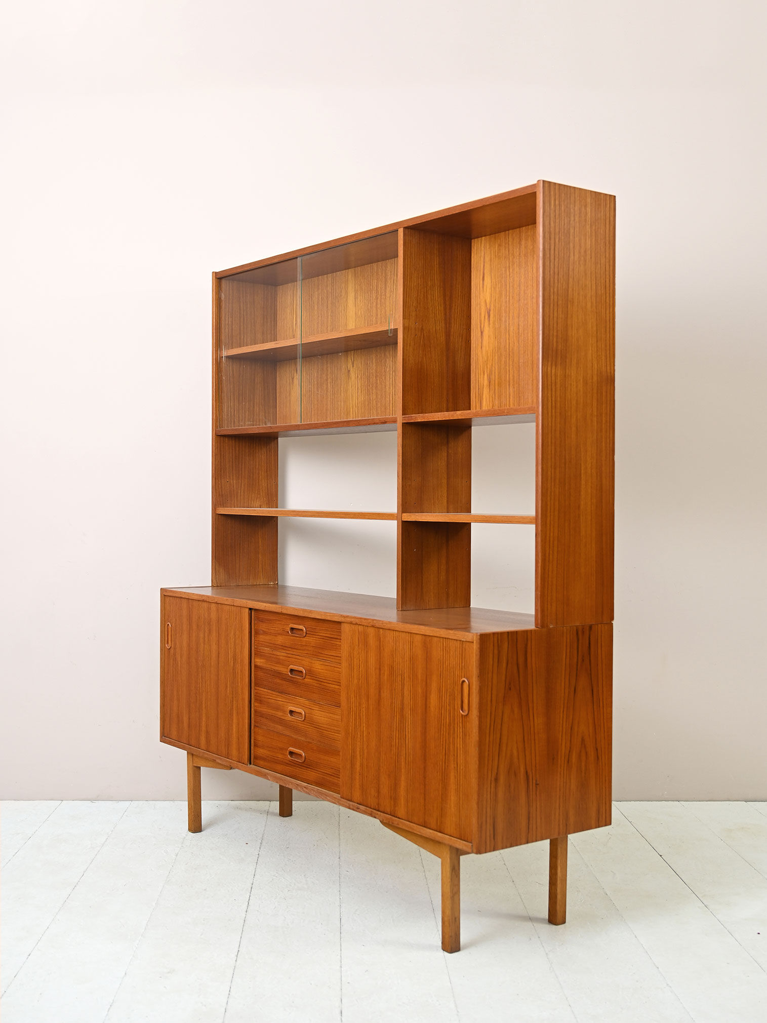 Scandinavian vintage sideboard with display case