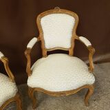 Pair of Louis XV-era convertible armchairs