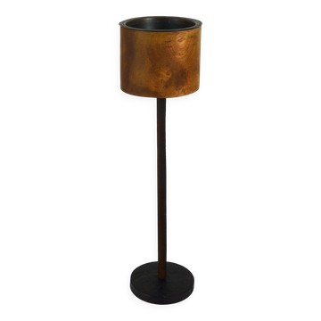 Modern Chandelier by Carl Aubock in Walnut and Leather, Austria, 1950s
