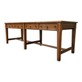 Large antique drapery fabric table