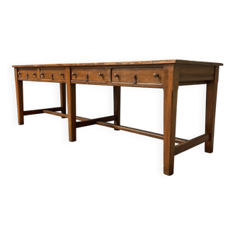 Large antique drapery fabric table